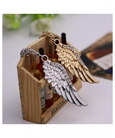 Shiny Rhinestone Metal Feather Lapel Pin Angel Wings Tassel Chain Brooch Collar Pins for Women Girls Men's Animal Eagle Pin S...