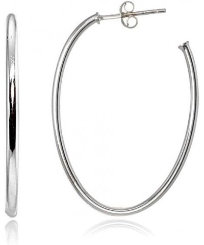 Sterling Silver Polished Open 1.5mm Thin Oval C-Hoop Earrings, 30mm-40mm 35 Millimeters Sterling Silver $15.29 Earrings