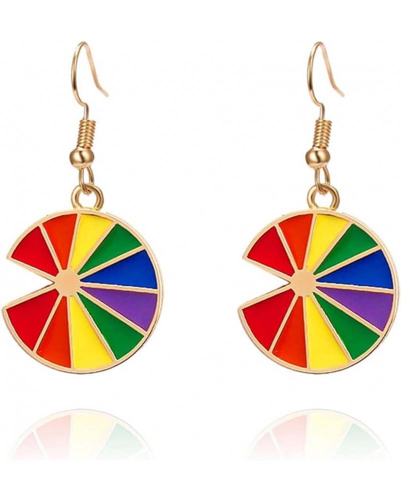 Rainbow LGBT Pride Earrings for Women Unique Enamel Colorful Rainbow Shaped Earrings Dangle Gay and Lesbian Earrings for Teen...