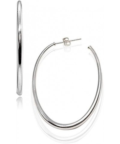 Sterling Silver Polished Open 1.5mm Thin Oval C-Hoop Earrings, 30mm-40mm 35 Millimeters Sterling Silver $15.29 Earrings