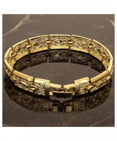 Filigree Bracelet for Women and Men 24k Real Gold Plated Charm Gold 8.0 Inches $27.88 Bracelets