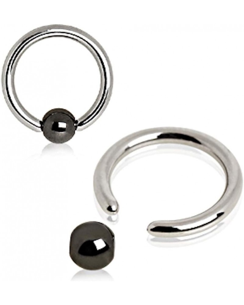 316L Surgical Steel Captive Bead Ring with Hematite Plated Ball 16GA, Length: 5/16", Ball Size: 3mm $7.00 Body Jewelry