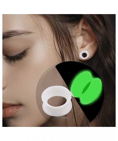 2pcs Soft Silicone Tunnels with Colorful Spots Piercing Jewelry Earrings Gauges 2g-1 inch Luminous $3.77 Body Jewelry