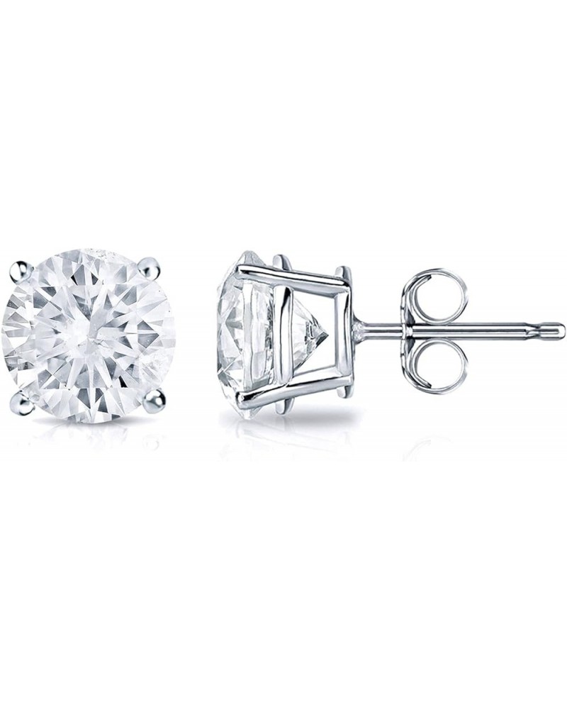 26 Styles of Moissanite Diamond 0.3Ct-3Ct and 3MM-8MM Personalized Custom Prong Carat Stud Earrings in Sterling Silver Earrin...