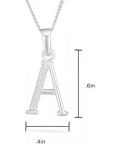 Delicate ABC Cubic Zirconia Pave CZ Capital Block Letter Alphabet Initial Pendant Necklace For Teen Women .925 Sterling Silve...