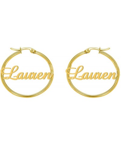 Personalize it with Name Earrings for Women Gothic Style Monogram Hoop Earring Personalized Name Earring Custom Made with Any...