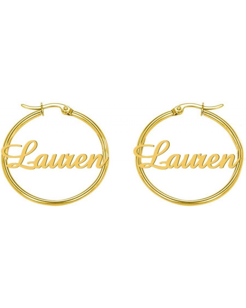 Personalize it with Name Earrings for Women Gothic Style Monogram Hoop Earring Personalized Name Earring Custom Made with Any...