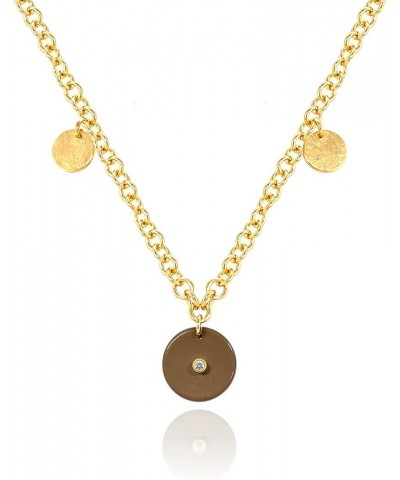 OZEL 14K Gold Plated Handmade Medallion Layered Coin Pendant Chain Necklace for Women OZ-20002N_TP $20.39 Necklaces