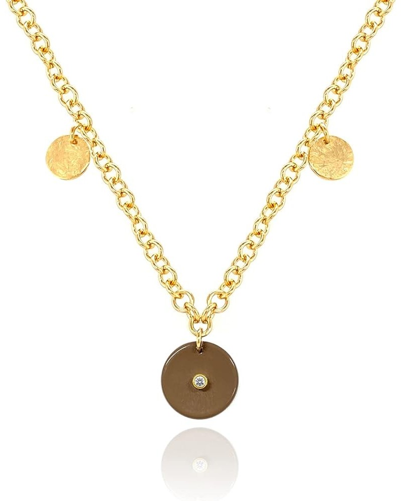 OZEL 14K Gold Plated Handmade Medallion Layered Coin Pendant Chain Necklace for Women OZ-20002N_TP $20.39 Necklaces