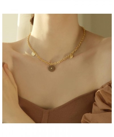 OZEL 14K Gold Plated Handmade Medallion Layered Coin Pendant Chain Necklace for Women OZ-20002N_TP $20.39 Necklaces