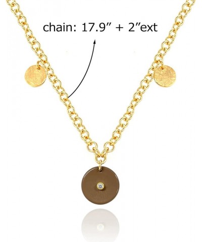 OZEL 14K Gold Plated Handmade Medallion Layered Coin Pendant Chain Necklace for Women OZ-20002N_TP $20.39 Necklaces