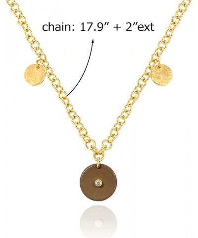 OZEL 14K Gold Plated Handmade Medallion Layered Coin Pendant Chain Necklace for Women OZ-20002N_TP $20.39 Necklaces