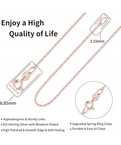 Solid 18k Gold Over 925 Sterling Silver Chain Necklace for Women Girls, 1.2mm Cable Chain Necklace Super Sturdy & Shiny Women...