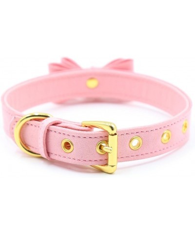 Women Collar Choker Necklace with Bell Cute Bow Cat Cosplay Kitty Necklace G3-Pink-White Bell with Chain $10.75 Necklaces