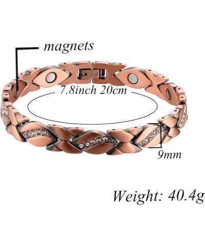 Copper Magnetic Bracelet and Rings for Women, Magnetic Bracelet & Rings with 3500 Gauss Magnets,Adjustable Link Bracelet Copp...