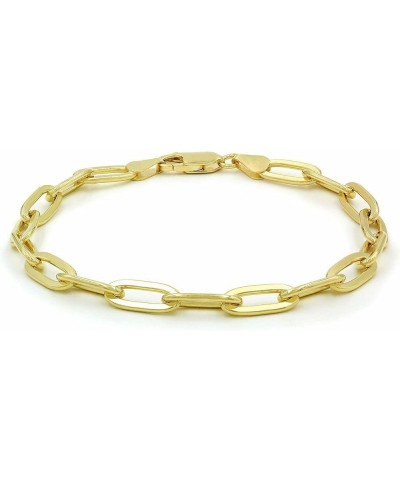 10k Yellow Gold 4mm Paperclip Elongated Rolo Cable Link Chain Bracelet, Womens Jewelry Lobster Clasp 7" 7.5" 8 7 $72.62 Brace...