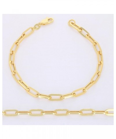 10k Yellow Gold 4mm Paperclip Elongated Rolo Cable Link Chain Bracelet, Womens Jewelry Lobster Clasp 7" 7.5" 8 7 $72.62 Brace...