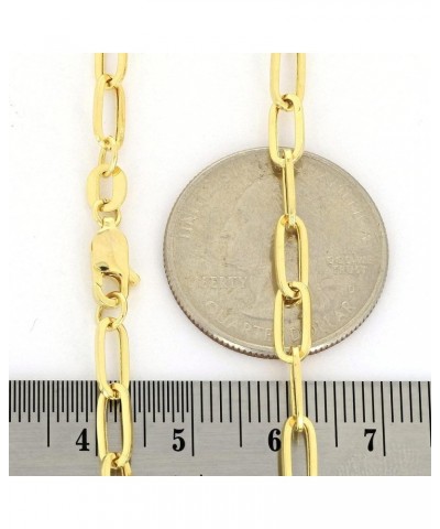 10k Yellow Gold 4mm Paperclip Elongated Rolo Cable Link Chain Bracelet, Womens Jewelry Lobster Clasp 7" 7.5" 8 7 $72.62 Brace...