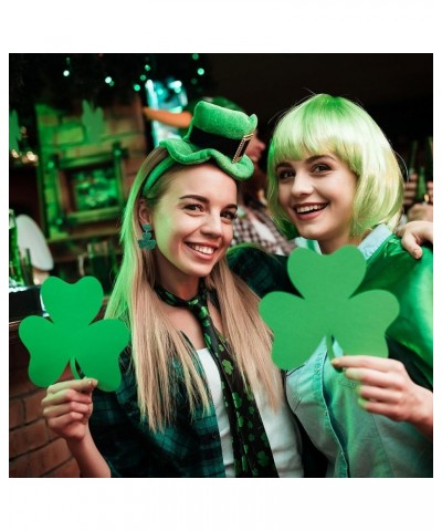 St. Patrick's Day Earrings Irish Wooden Dangle Earrings Green Clover Drop Earrings for Women Girls H $7.83 Earrings