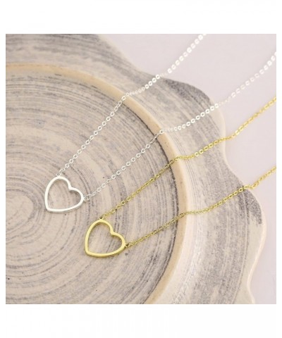 Dainty Gold Necklaces for Women Hollow Heart Necklace 14K Gold/Silver Plated David Star Lover Pendant Necklace Women Jewelry ...