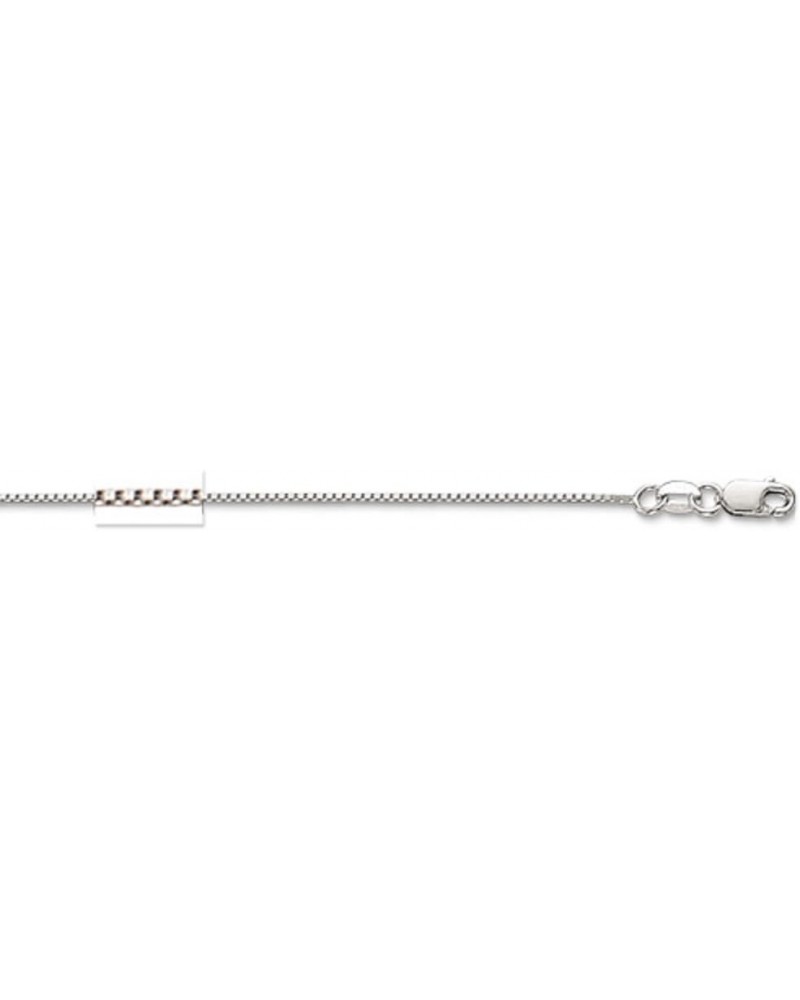 14kt 17" White Gold 0.8mm Shiny Classic Box Pendant Chain with Lobster Clasp $66.00 Necklaces