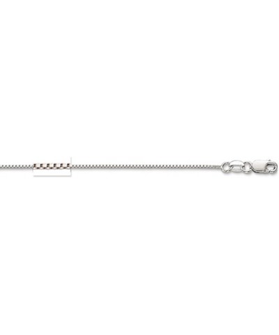 14kt 17" White Gold 0.8mm Shiny Classic Box Pendant Chain with Lobster Clasp $66.00 Necklaces