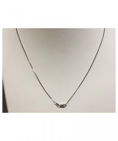 14kt 17" White Gold 0.8mm Shiny Classic Box Pendant Chain with Lobster Clasp $66.00 Necklaces