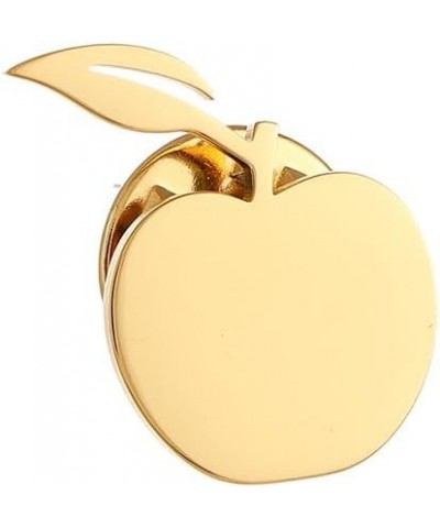 Stainless Steel Dainty Apple Men Brooch Lapel Pins Women Clasp Clips gold $8.54 Brooches & Pins