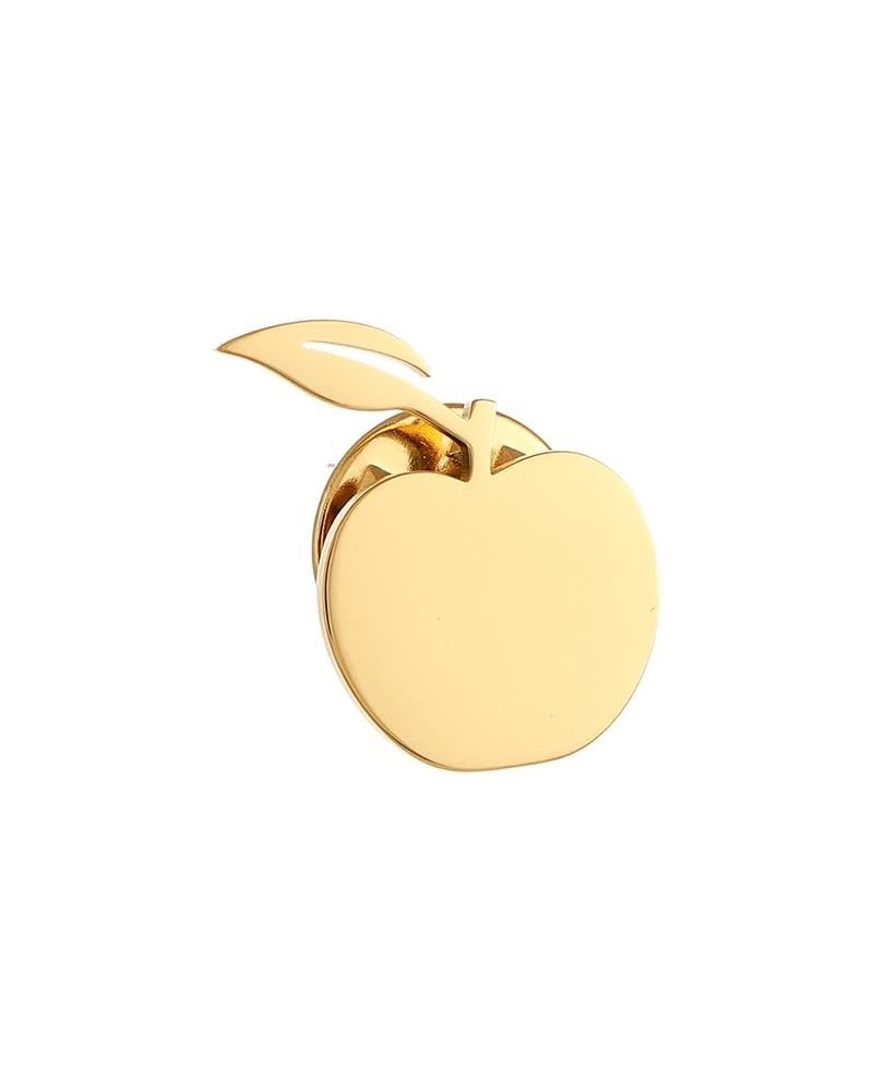 Stainless Steel Dainty Apple Men Brooch Lapel Pins Women Clasp Clips gold $8.54 Brooches & Pins