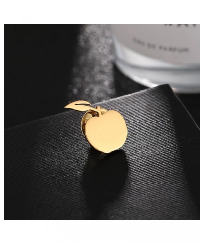 Stainless Steel Dainty Apple Men Brooch Lapel Pins Women Clasp Clips gold $8.54 Brooches & Pins