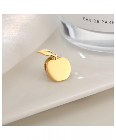 Stainless Steel Dainty Apple Men Brooch Lapel Pins Women Clasp Clips gold $8.54 Brooches & Pins