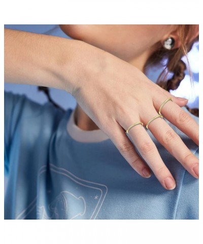 Gold Rings for Women Non Tarnish 14K Gold Plated Rings Statackable Rings Stainless Steel Band Rings Gold Knuckler Rings for B...