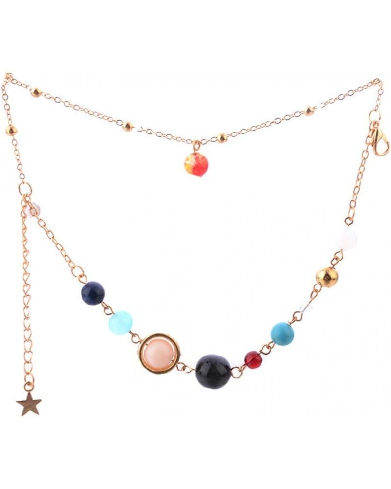 Summer Galaxy Solar System Universe Eight Planets Guardian Star Beads Foot Chain Barefoot Anklets Ankle Bracelet Jewelry gold...