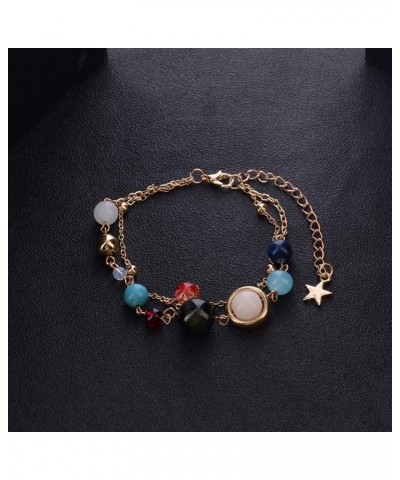 Summer Galaxy Solar System Universe Eight Planets Guardian Star Beads Foot Chain Barefoot Anklets Ankle Bracelet Jewelry gold...