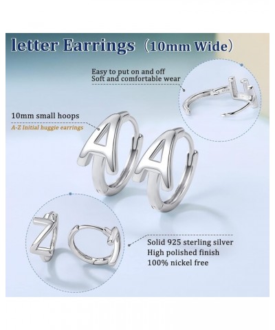 925 Sterling Silver Initial Hoop Earrings for Women Girls, Alphabet Letter A-Z Dainty Huggie Hoop Earrings (with Gift Box) I ...