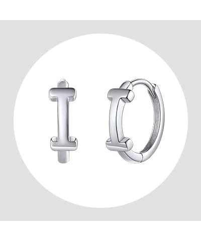 925 Sterling Silver Initial Hoop Earrings for Women Girls, Alphabet Letter A-Z Dainty Huggie Hoop Earrings (with Gift Box) I ...