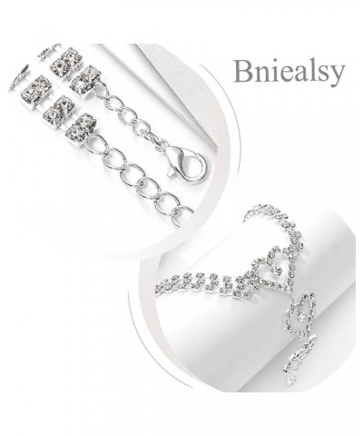 Rhinestone Waist Belly Chain Silver Heart Body Chain Sexy Body jewelry for Women $6.88 Body Jewelry