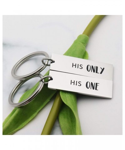 Gay Lesbian Couples Jewelry Set His One His Only Keychain Her One Her Only Necklace Wedding Gift for LGBT Keychain-His One & ...