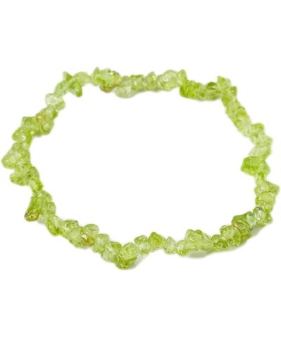 Grening Premium Natural Crystal Chip Bead Bracelet Natural Healing Power Gemstone Crystal Beads Unisex Adjustable Green olive...