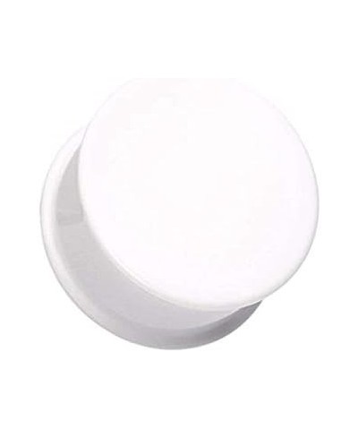 Basic Acrylic Single Flared Ear Gauge Plug 2 GA (6.5mm), White $9.51 Body Jewelry