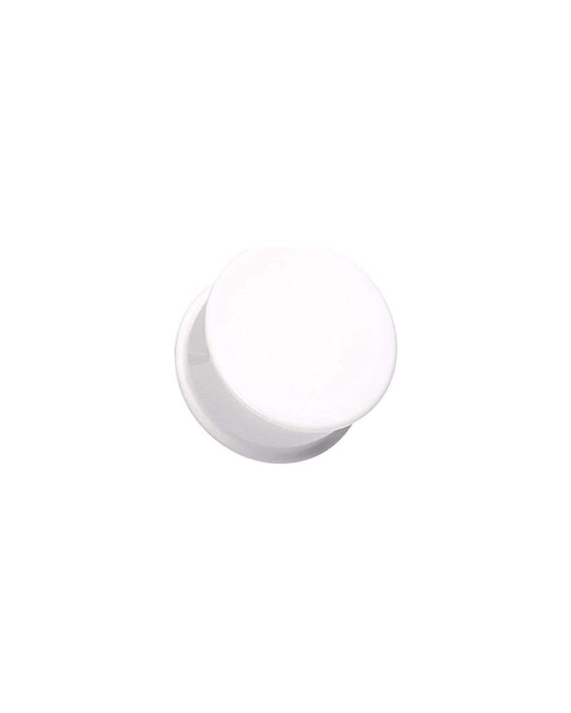 Basic Acrylic Single Flared Ear Gauge Plug 2 GA (6.5mm), White $9.51 Body Jewelry