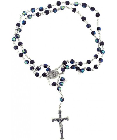 6mm Italian Crystal Rosaries | 6 Colors | Faceted Beads | Miraculous Medal Centerpiece | Christian Prayer Accessories Black $...