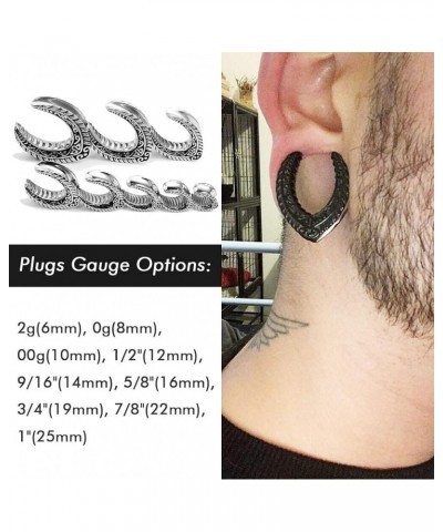 Saddle Plugs for Ears Gauges, 0g - 1 inch Spiral Gauges for Ears, Stainless Steel 316L Ear Tunnels Gauges for Men Ear Stretch...