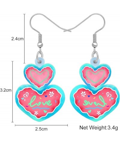 Acrylic Valentines Day Cute Love Heart Donuts Earrings Dangle Fashion Jewelry for Women Girls Kids Charm Gift Ocean $6.62 Ear...