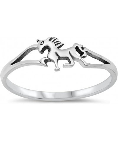 Unicorn Horse Animal Ring Fantasy New .925 Sterling Silver Band Sizes 4-10 $9.78 Rings