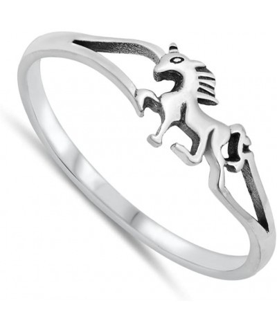 Unicorn Horse Animal Ring Fantasy New .925 Sterling Silver Band Sizes 4-10 $9.78 Rings