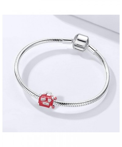 I Love to Travel Charm Suitcase Luggage Enamel Bead for Pandora Bracelet Red $8.09 Bracelets