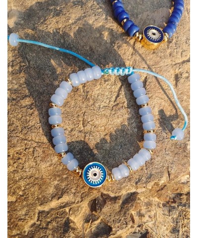 Evil Eye Beads Bracelets for Women - Blue Amulet Protection Bracelet for Teen Girls - Red Green Good Luck Adjustable String B...