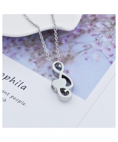 Music Note Urn Ashes Pendant Rhinestones Memorial Keepsake Jewelry Ash Keepsake Holder Memorial Jewelry for Women Silver $11....