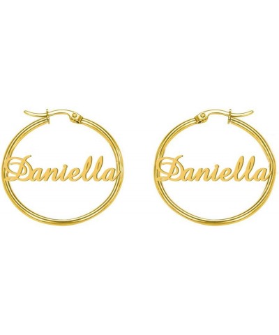 Personalize it with Name Earrings for Women Gothic Style Monogram Hoop Earring Personalized Name Earring Custom Made with Any...